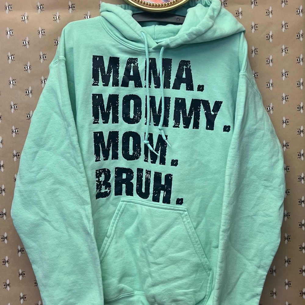 Mint Green Graphic Hoodie